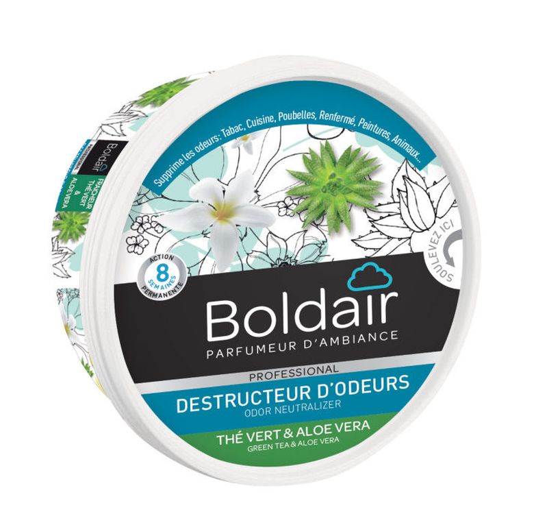 Gel Destructeur d'Odeur Boldair Thé Vert & Aloé Véra /300g