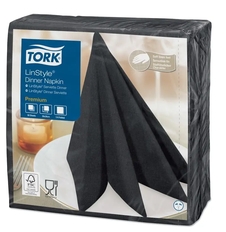 Serviette 39x39 Vs Noir /50