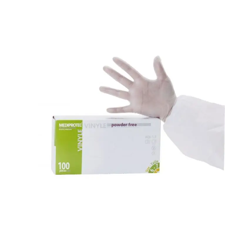 Gants Vinyl Non Poudrés Taille M /100