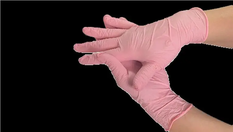 image produit : Gants Nitrile Rose Non Poudrés TS/100